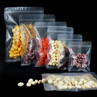 Frosted Transparent  Zipper 3 Sealed Pouches