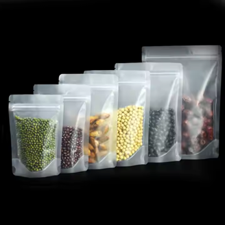 Frosted Transparent  Zipper Stand-up Pouches