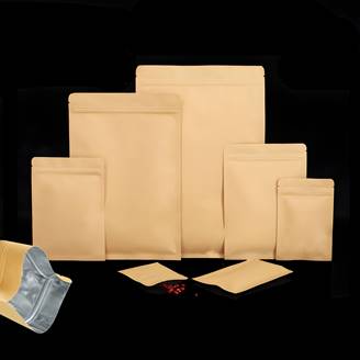 Kraft Paper Aluminized   Zipper 3 Sealed Pouches