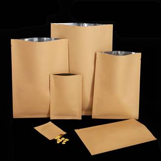 Kraft Paper Aluminized   Non-zipper 3 Sealed Pouches